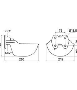 Abreuvoir à soupape tubulaire 1,7 L