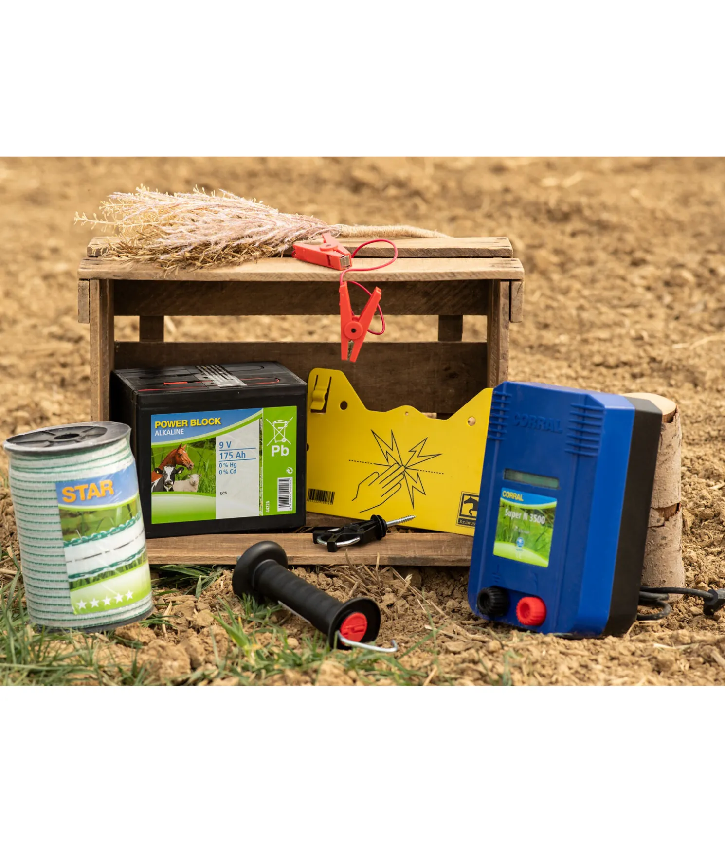 Câble de raccordement de clôture avec deux pinces