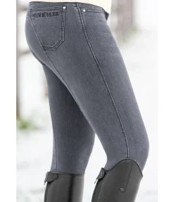 Pantalon d'équitation denim à fond intégral Grip Linea