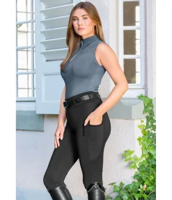 Pantalon d'équitation d'été hybride à fond intégral grip Samira-Mesh