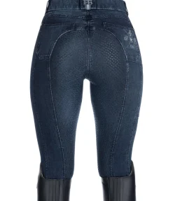 Pantalon d'équitation en jean à fond intégral grip Estelle