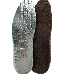 Semelles en véritable fourrure d'agneau Aluminium